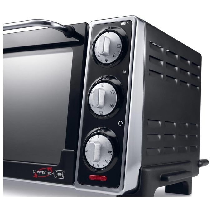 DeLonghi EO2079 Fornetto Elettrico Ventilato con Grill Convection Capacita' 20 Litri Potenza 1300 W 7 Funzioni   Nero
