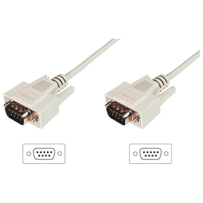 Digitus cavo prolunga seriale rs232 pin-to-pin (modem cable) 9 poli maschio-maschio mt.2 (ak 129 2m)