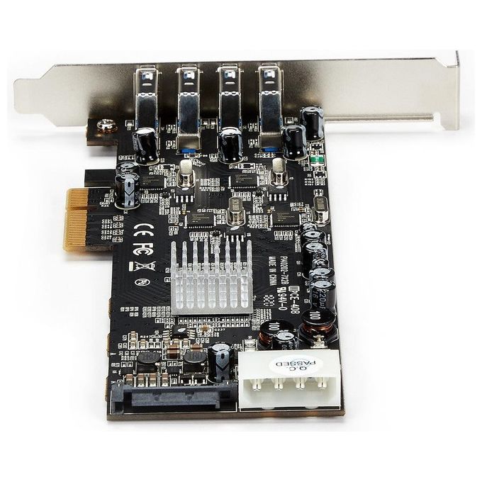 StarTech Adattatore scheda SuperSpeed USB 3.0 PCI Express (PCIe) Quad Bus a 4 porte con UASP - Alimentazione SATA-LP4