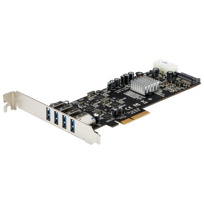 StarTech Adattatore scheda SuperSpeed USB 3.0 PCI Express (PCIe) Quad Bus a 4 porte con UASP - Alimentazione SATA-LP4