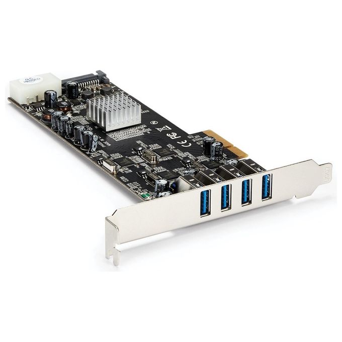 StarTech Adattatore scheda SuperSpeed USB 3.0 PCI Express (PCIe) Quad Bus a 4 porte con UASP - Alimentazione SATA-LP4