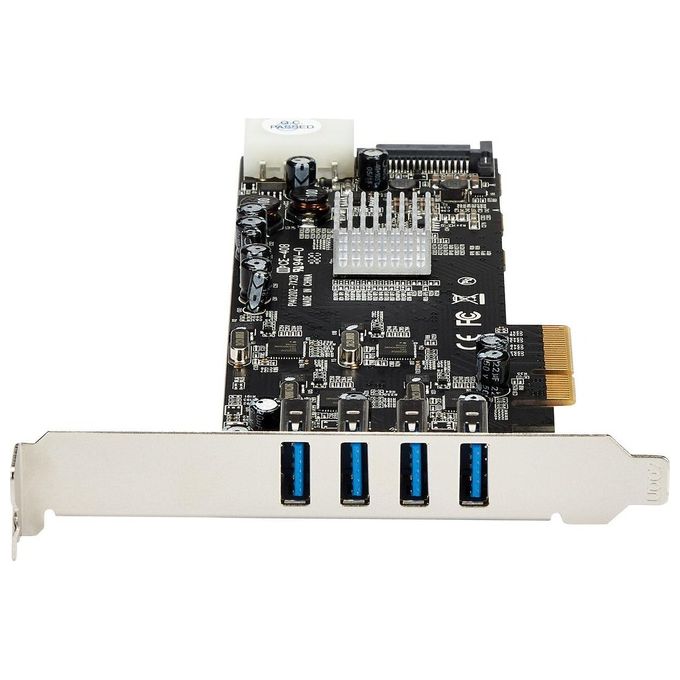 StarTech Adattatore scheda SuperSpeed USB 3.0 PCI Express (PCIe) Quad Bus a 4 porte con UASP - Alimentazione SATA-LP4