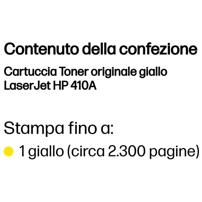HP 410A Giallo originale LaserJet cartuccia toner ( CF412A ) per Color LaserJet Pro M452dn, M452dw, M452nw, MFP M477fdn, MFP M477fdw, MFP M477fnw