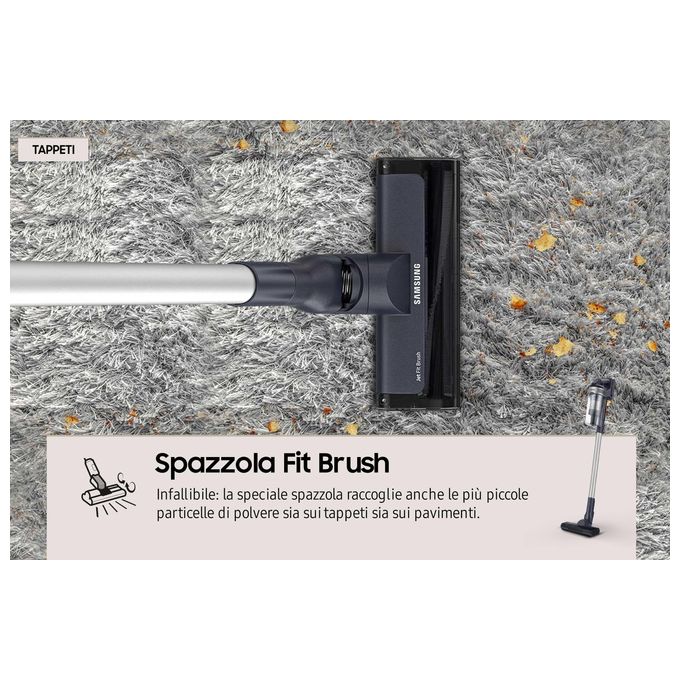 Samsung VS15A60AGR5 Jet 65 Pet Aspirapolvere senza filo Multiciclonica 0,8 L 150 W 40 min 86 dB colore Nero Argento