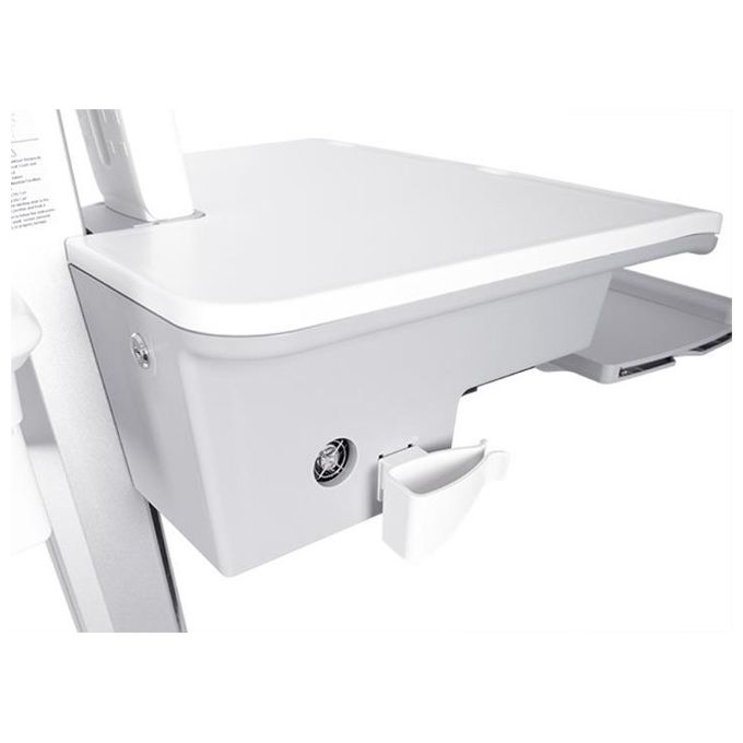 Nilox Workstation Ergonomica Notebook Carrello e Supporto Multimediale Argento-Bianco