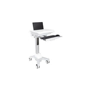 Nilox Workstation Ergonomica Notebook Carrello e Supporto Multimediale Argento-Bianco