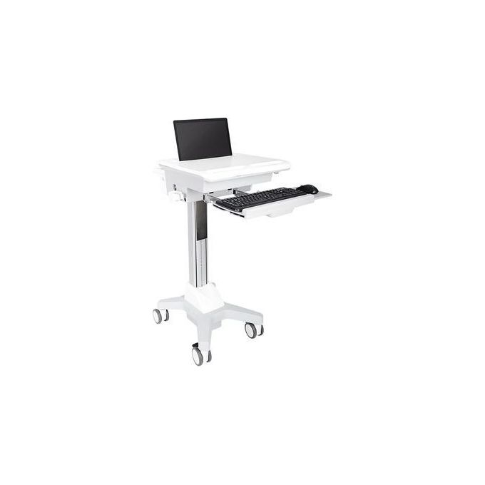 Nilox Workstation Ergonomica Notebook Carrello e Supporto Multimediale Argento-Bianco