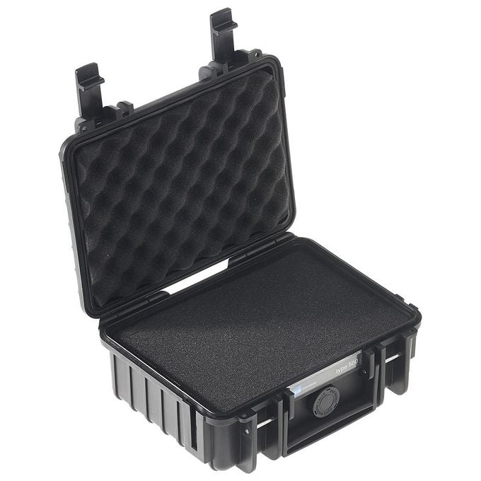 BandW 500-B-SI Outdoor Case Custodia Rigida Protettiva Impermeabile IP67 con Schiuma Pre-tagliata colore Nero