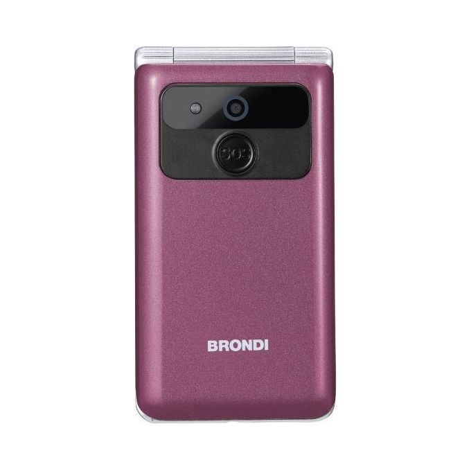 Brondi 10279002 Amico Prezioso Telefono Cellulare Clamshell Dual SIM 2G Display 1.77'' Tasto SOS Fotocamera 1.3 MP Bluetooth colore Viola