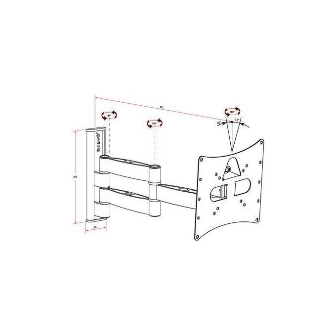 Bravo staffa Tv da LCD10 23-40'' max kg20 attacco max 20x20cm orientabile 10Â°-+15Â°