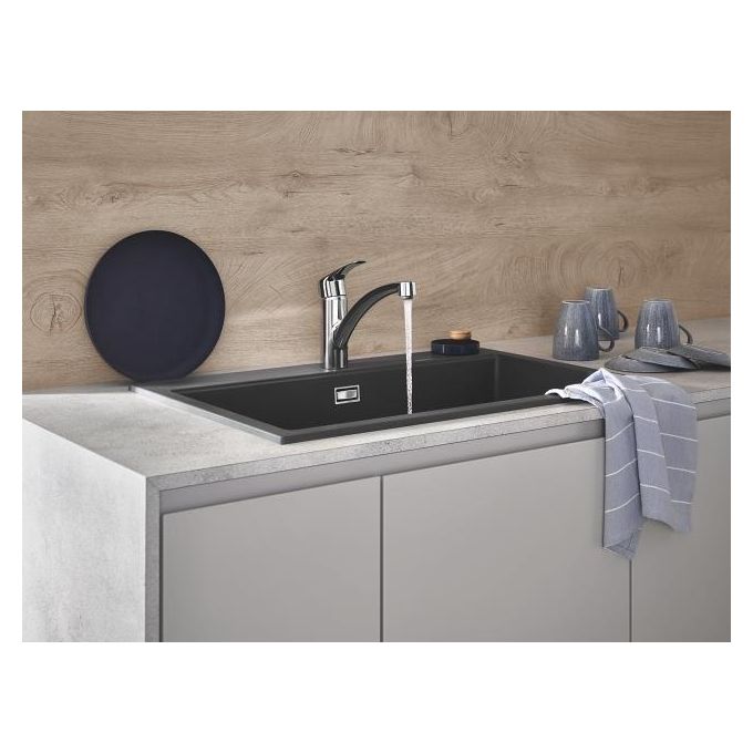 Grohe 33281003 Eurosmart Miscelatore Lavello Monocomando Canna Bassa Monoforo Ugello Girevole 140° SilkMove colore Cromo
