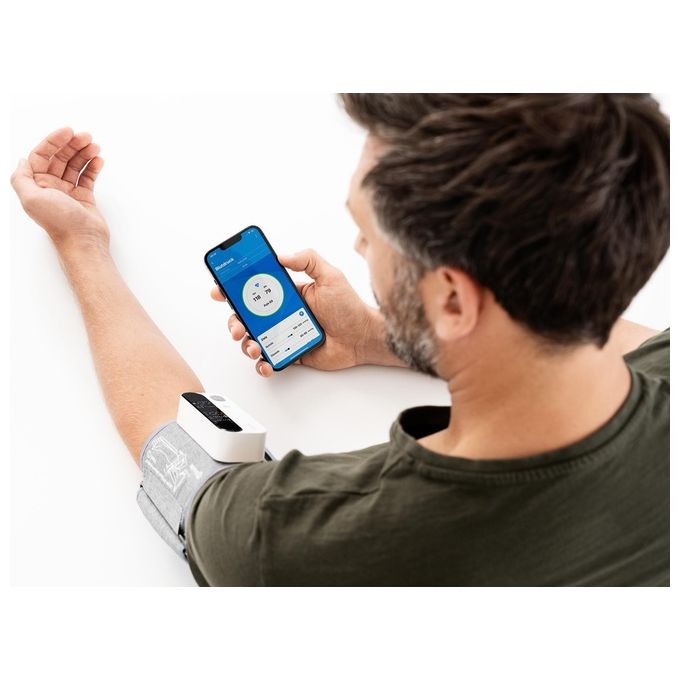 Beurer BM 59 BT Misuratore di Pressione da Braccio Bluetooth rilevamento aritmie indicatore LED 2 utenti 120 misurazioni bracciale 22-42 cm