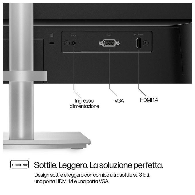 HP 524SH Monitor PC 23.8'' Full HD IPS 1920x1080 100Hz Regolabile in Altezza colore Bianco