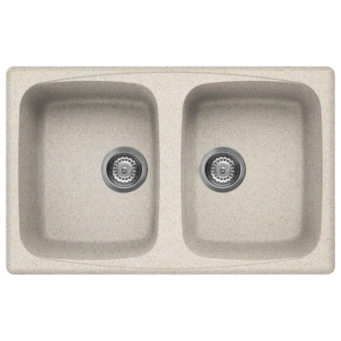 Elleci LGM35051 Master 350 Lavello da Incasso 2 Vasche Rettangolare Granitek 79x50 cm colore Avena