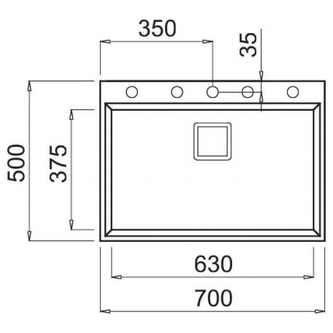 Elleci LMK12073BTP Karisma 120 Lavello Metaltek 1 Vasca 70 cm Titanio