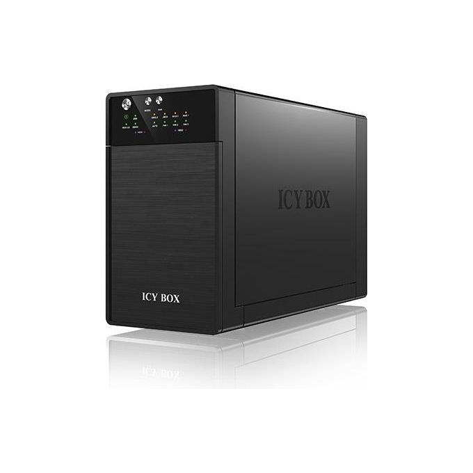 Icy Box IB-RD3620SU3 Box 2-bay 3.5 pollici JBOD con USB 3.0-eSATA Nero