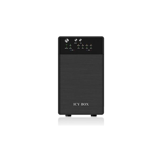Icy Box IB-RD3620SU3 Box 2-bay 3.5 pollici JBOD con USB 3.0-eSATA Nero