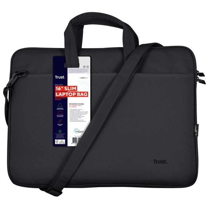 Trust Bologna Borsa per Notebook 16'' Borsa con Caricamento dall'Alto Nero