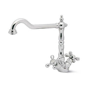 Elleci MIKTAGCR - Miscelatore da cucina doppio comando, da incasso, Acciaio inox, canna girevole, 17 cm, Cromo