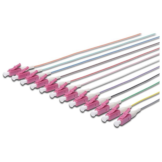 Digitus Set 12 Cavi Pigtail Fibra Ottica Colorati Connettori Lc Om4 50-125 Simplex