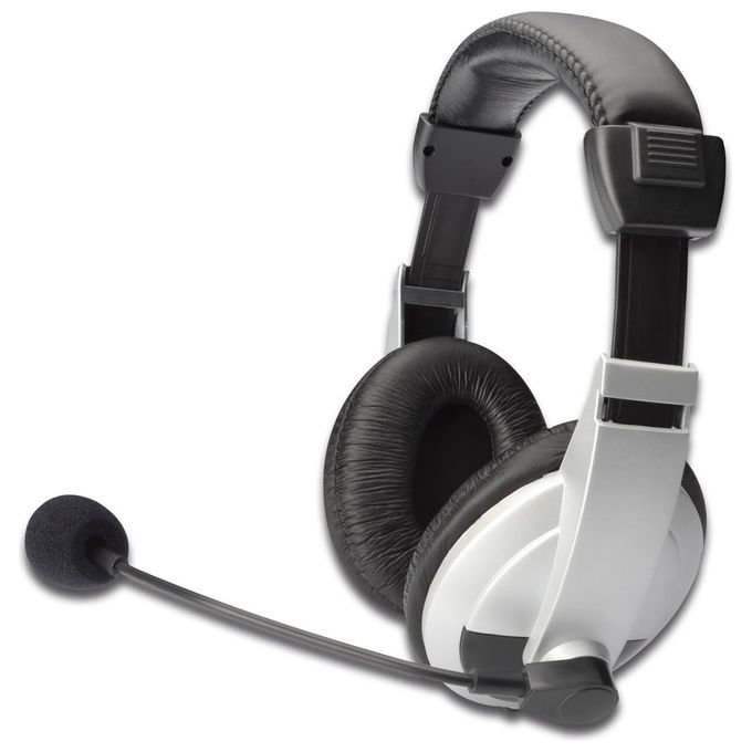 Digitus Cuffie Multimedia Con Controllo Volume, Auricolari Imbottiti, Cavo Mt. 1,8