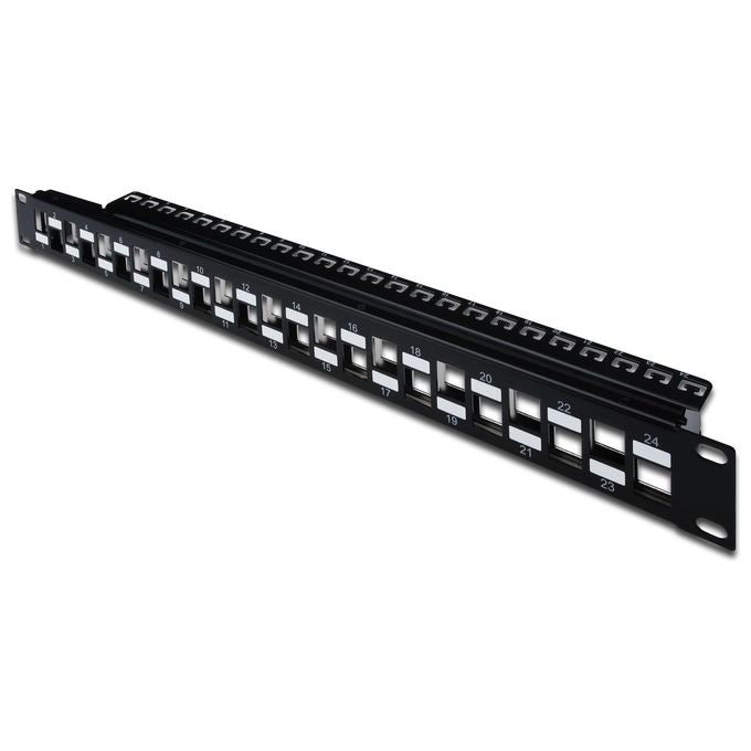 Digitus Pannello Patch Modulare 24 Porte Schermate 1 Unita' Colore Nero A Porte Sfasate (senza Moduli)