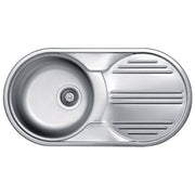 Elleci Special Round 830 LIX830SACRD - Lavello da incasso 1 vasca + gocciolatoio, Acciaio inox satinato, 83x43,5 cm, da incasso, Inox satinato