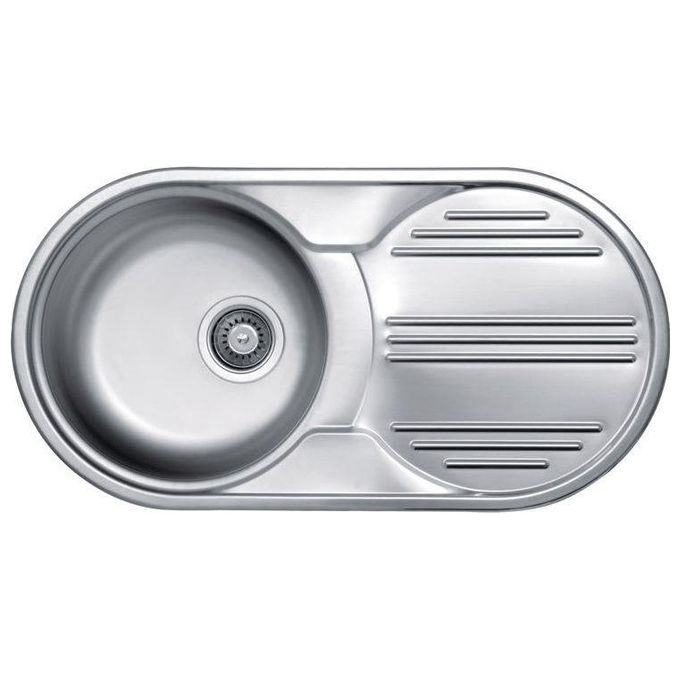 Elleci Special Round 830 LIX830SACRD - Lavello da incasso 1 vasca + gocciolatoio, Acciaio inox satinato, 83x43,5 cm, da incasso, Inox satinato