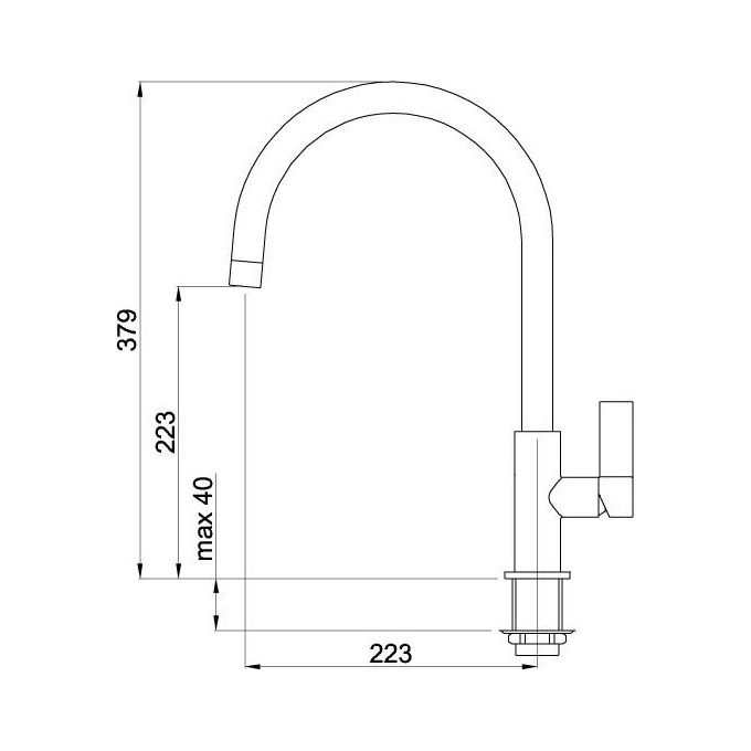 Elleci Volta MMKVTA79 Miscelatore da cucina Mono Splitcomando da incasso Metaltek canna girevole 223 cm Alluminio