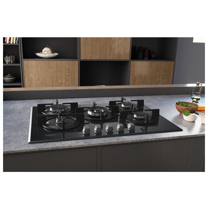 Hotpoint HAGD 72S-MR Diamond Piano cottura a gas 73 cm 5 fuochi griglie in ghisa accensione manopola colore Specchio