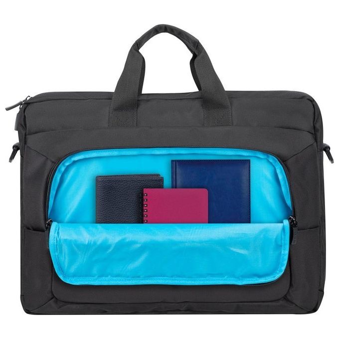 Rivacase 7531 Alpendorf Borsa Ventiquattrore per Notebook fino a 16'' in Poliestere Riciclato RPET con Tasca Imbottita e Tracolla Rimovibile colore Nero