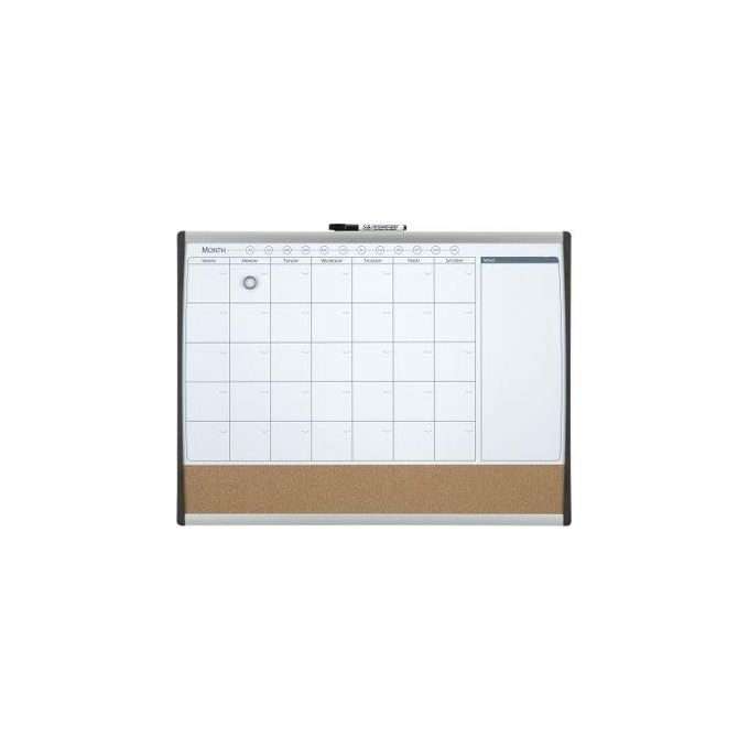 Nobo 1903813 Lavagna Combinata Magnetica Mensile con Pannello Sughero 58,5x43 cm colore Nero