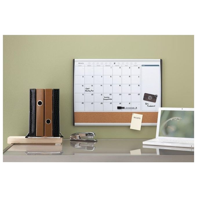 Nobo 1903813 Lavagna Combinata Magnetica Mensile con Pannello Sughero 58,5x43 cm colore Nero