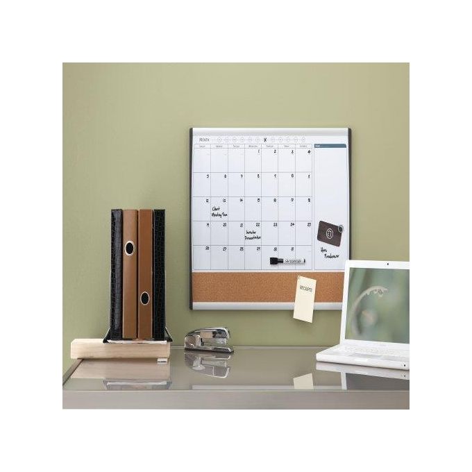 Nobo 1903813 Lavagna Combinata Magnetica Mensile con Pannello Sughero 58,5x43 cm colore Nero
