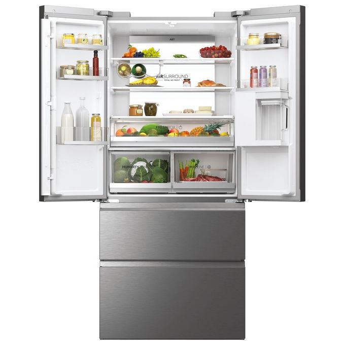 Haier HFW7819EWMP Cube 83 Serie 7 Frigorifero 4 Porte 537 L 192.5 cm Classe E 37 dB No Frost Wi-Fi colore Platino Acciaio Inox