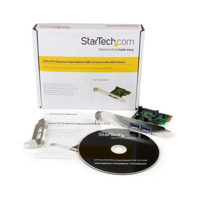 StarTech Adattatore scheda SuperSpeed USB 3.0 con 2 porte PCI Express (PCIe) con UASP - Alimentazione SATA