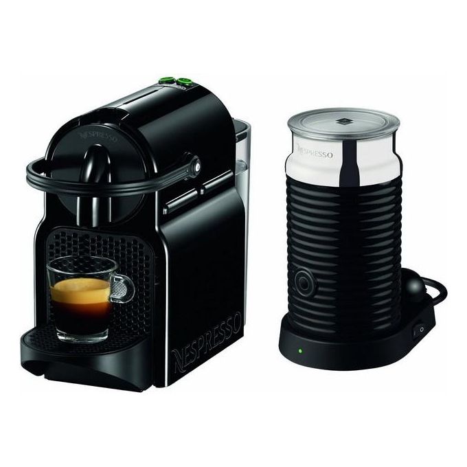 DeLonghi EN80.BAE Inissia+Aeroccino Macchina da Caffe' Sistema Nespresso Capacita' 0,7 Litri Potenza 1260 W Compact Flow Stop Nero