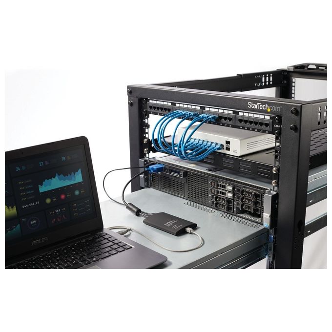 Adattatore crash cart portatile console KVM a USB 2.0 del laptop con trasferimento di file e Acquisizione Video