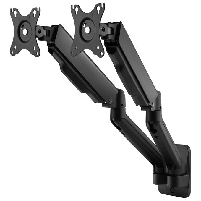 Equip 650138 Staffa a Parete per Doppio Monitor 17'' 32'' VESA 75x75 100x100 mm 18 Kg colore Nero