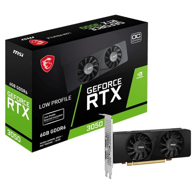 MSI RTX3050LP6GOC GeForce RTX 3050 Scheda Video Low Profile 6 GB GDDR6 2304 CUDA 1492 MHz PCI Express 4.0 x16 colore Nero
