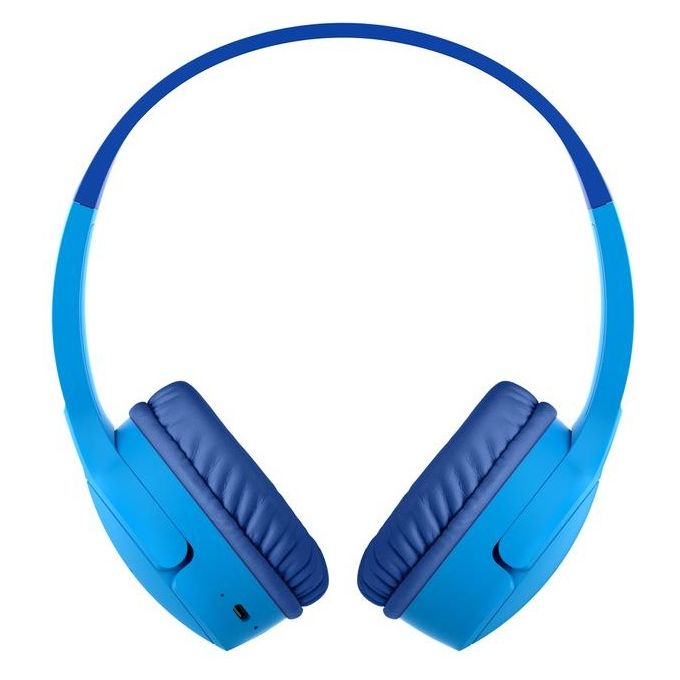Belkin AUD002btBLV3 SoundForm Mini Cuffie wireless per bambini 30 ore di riproduzione Bluetooth 5.3 limite volume 85 dB microfono colore Blu