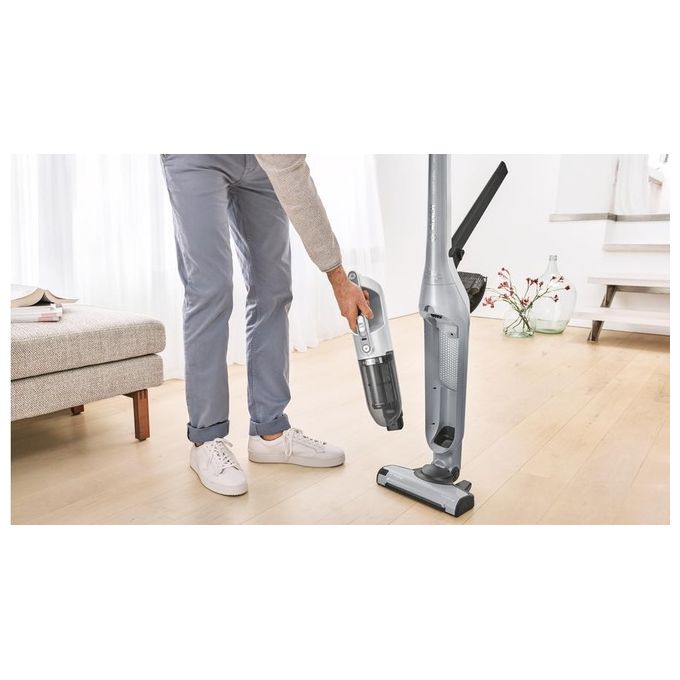 Bosch BBH3K2801 Serie 4 Aspirapolvere a bastone 2 in 1 Senza sacchetto Autonomia 55 min Batteria 25,2 V colore Argento