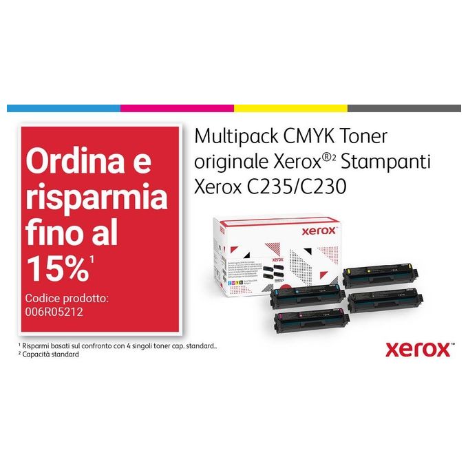 Xerox C235V_DNI Multifunzione Laser A4 Colore Stampa Copia Scansione Fax 22 ppm Wi-Fi Fronte Retro ADF Touch colore Bianco