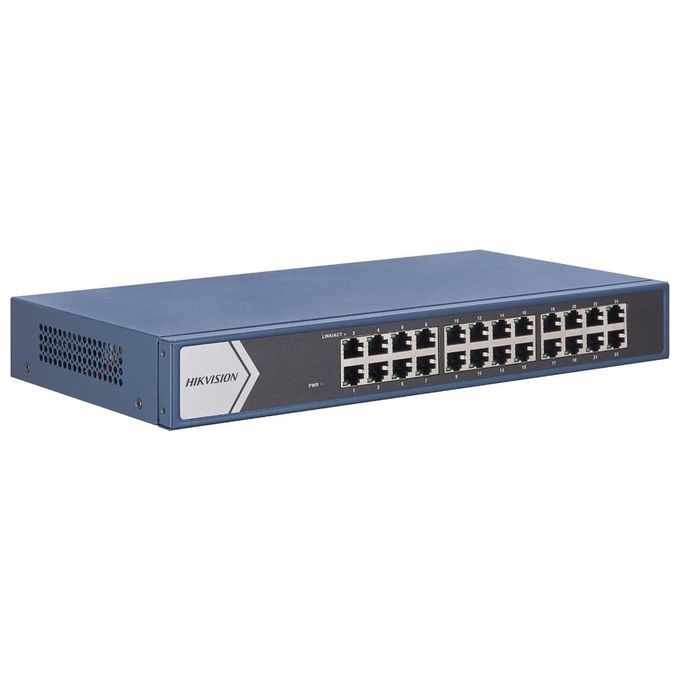 Hikvision DS-3E1524-EI Switch di Rete Gestito 24 Porte Gigabit Full Duplex VLAN Supporto Web colore Blu