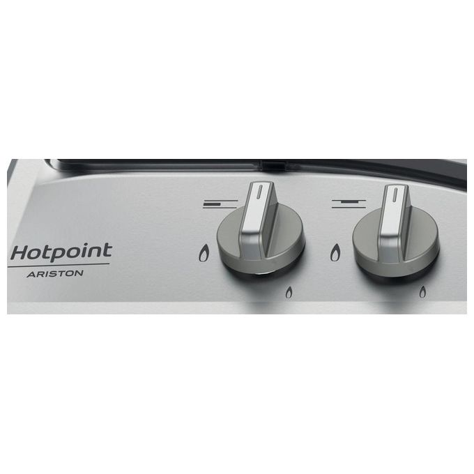 Hotpoint Ariston PCN 641 TIX Piano Cottura a Gas 4 Fuochi Griglie in Ghisa Bruciatore Tripla Corona 60 cm Acciaio Inox
