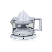 Braun CJ3000WH - Spremiagrumi elettrico, potenza 20 W, capacita' contenitore 0,35 L, rotazione bidirezionale, beccuccio antigoccia, Bianco-Trasparente