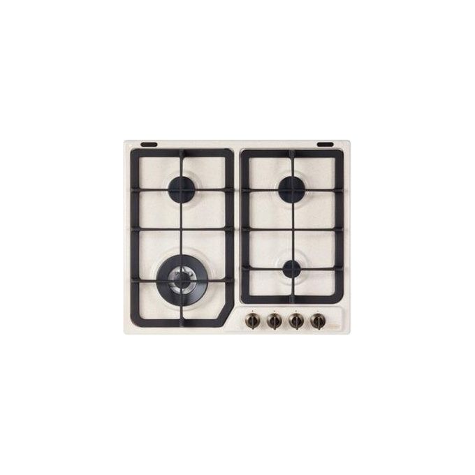 De'Longhi AVF 46 PRO Country Piano cottura Gas 58 cm 4 fuochi Griglie in Ghisa Bruciatore Tripla Corona colore Avena
