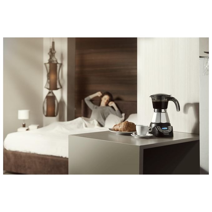 DeLonghi Alicia 1-2 Tazze EMKP21 Moka Elettrica Nero-Argento