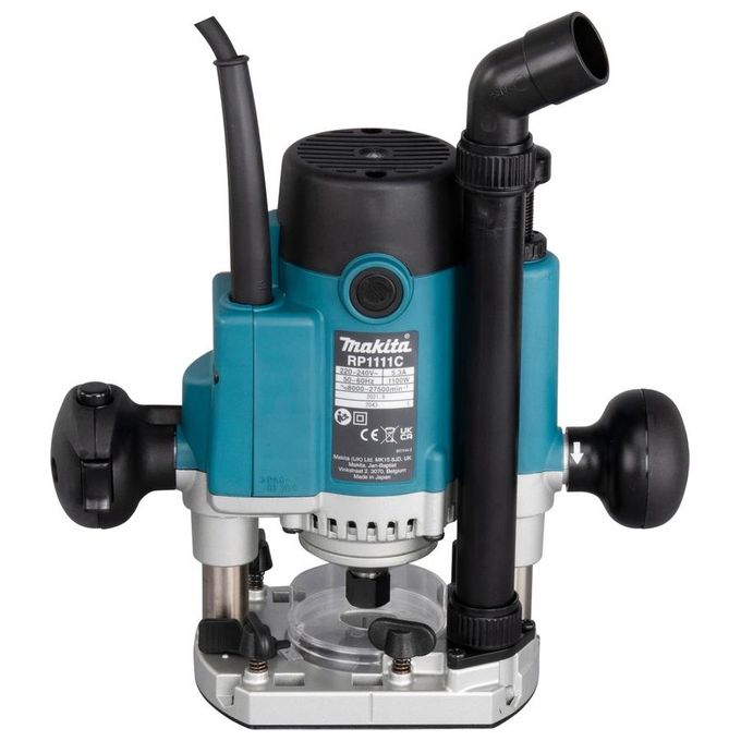 Makita RP1111CJFA Router 1100 W Velocita' Regolabile 5 Livelli 8000-27500 rpm Attacco 8 mm colore Nero Verde Metallico