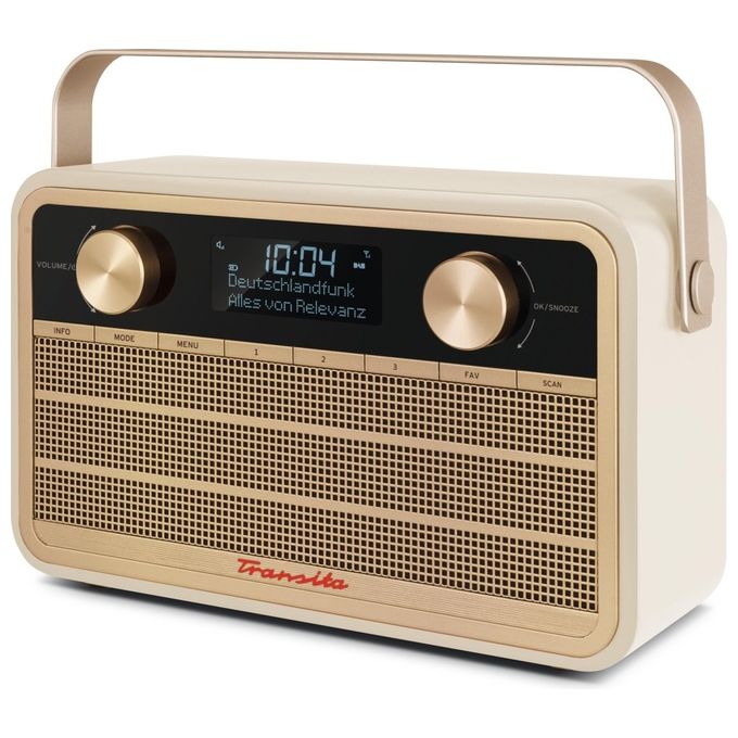TechniSat 0001-3992 Transita 120 Radio Portatile Digitale DAB+ FM RDS 5 W RMS Display LCD Retroilluminato Blu Batteria 30 Ore colore Beige